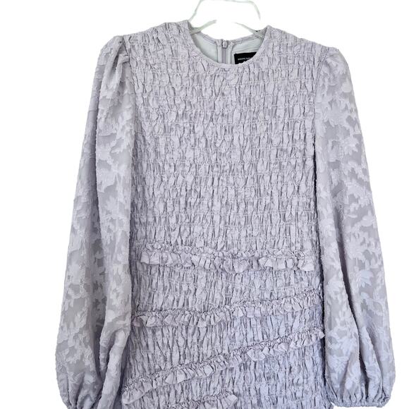 Wrong Side Of Right mauve smocked tiered modest 3/4 sleeve maxi dress XS - Picture 2 of 13